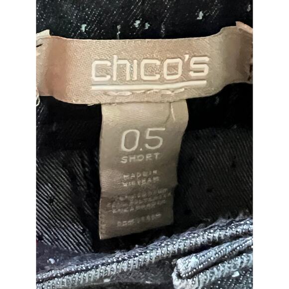 Chico's Dark Blue Denim Jacket and Pants, Size 0‎ Jacket, Size 0.5 Short Pants - Picture 7 of 7